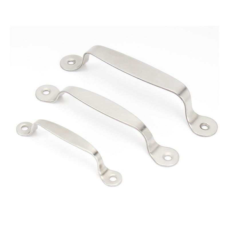 2Pcs/Pack Stainless Steel DIY Garage Silver Handle 4/5/6 Inch Door Lock Furniture Bow-shaped Knob Hardware Pull