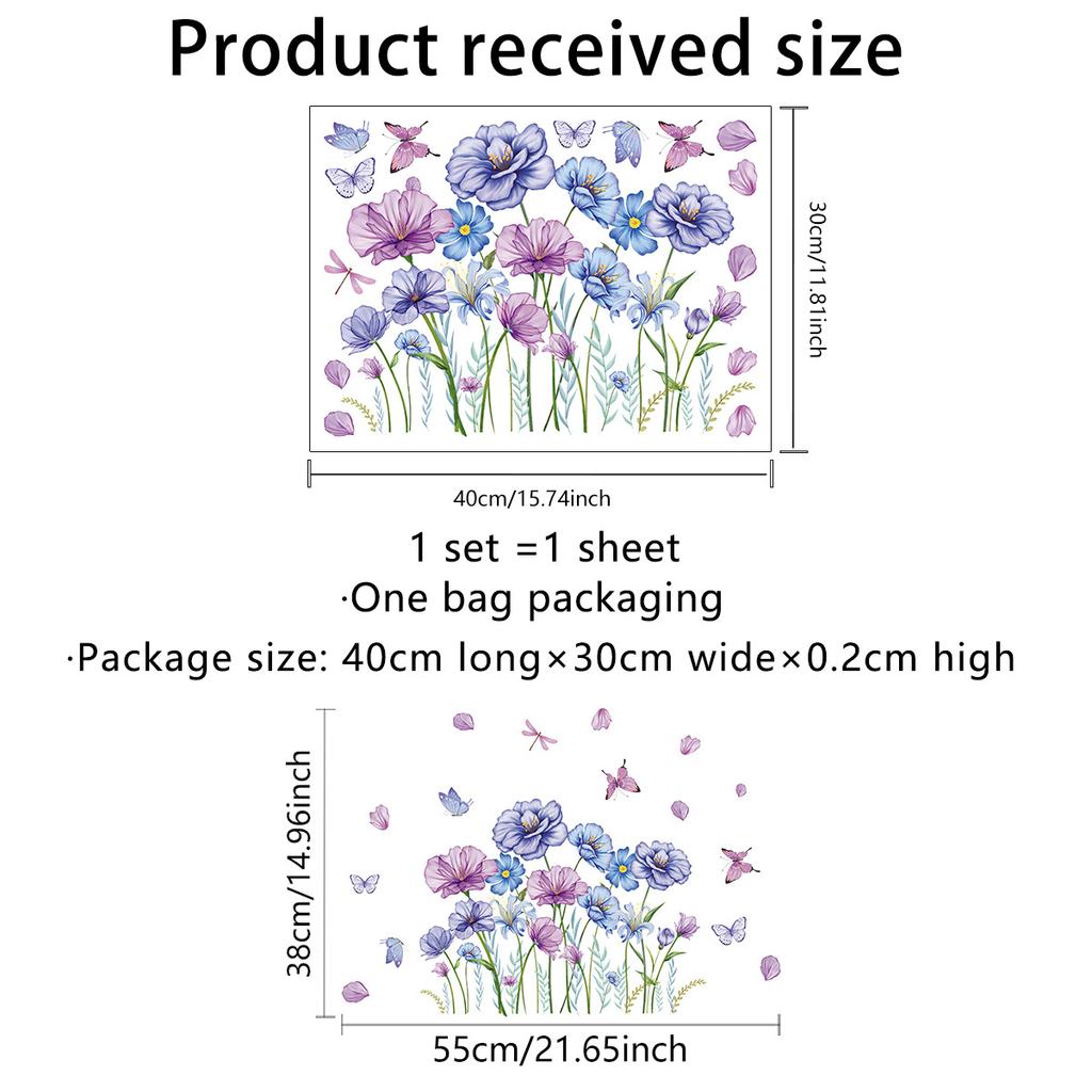 Двусторонняя красочная наклейка на стену с изображением бабочек и цветов, электростатическая паста, паста для оконного стекла, видимая декоративная наклейка на стену