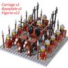 Medieval Knights Mini Action Figures Building Blocks Roman Chariot Carriage Soldier War Horse Bricks Toys for Children Gift