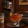 Frosted Lid Whiskey Bottle Goose Shape Glass Decanter, 3D Bird Liquor with Stopper, Non-slip Grip 350ml Art Vodka Wine Dispenser for Home Bar, Unique