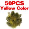 50pcs/Pack Colored Guinea Feather for Fly Tying Dotted Hackle Collars Tailing Wingcases and Cheeks Tube Fly Tying Material