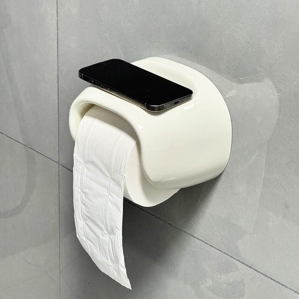 No Punching Bathroom Roll Holder Waterproof Toilet Paper Box Toilet Tissue Box  Restroom