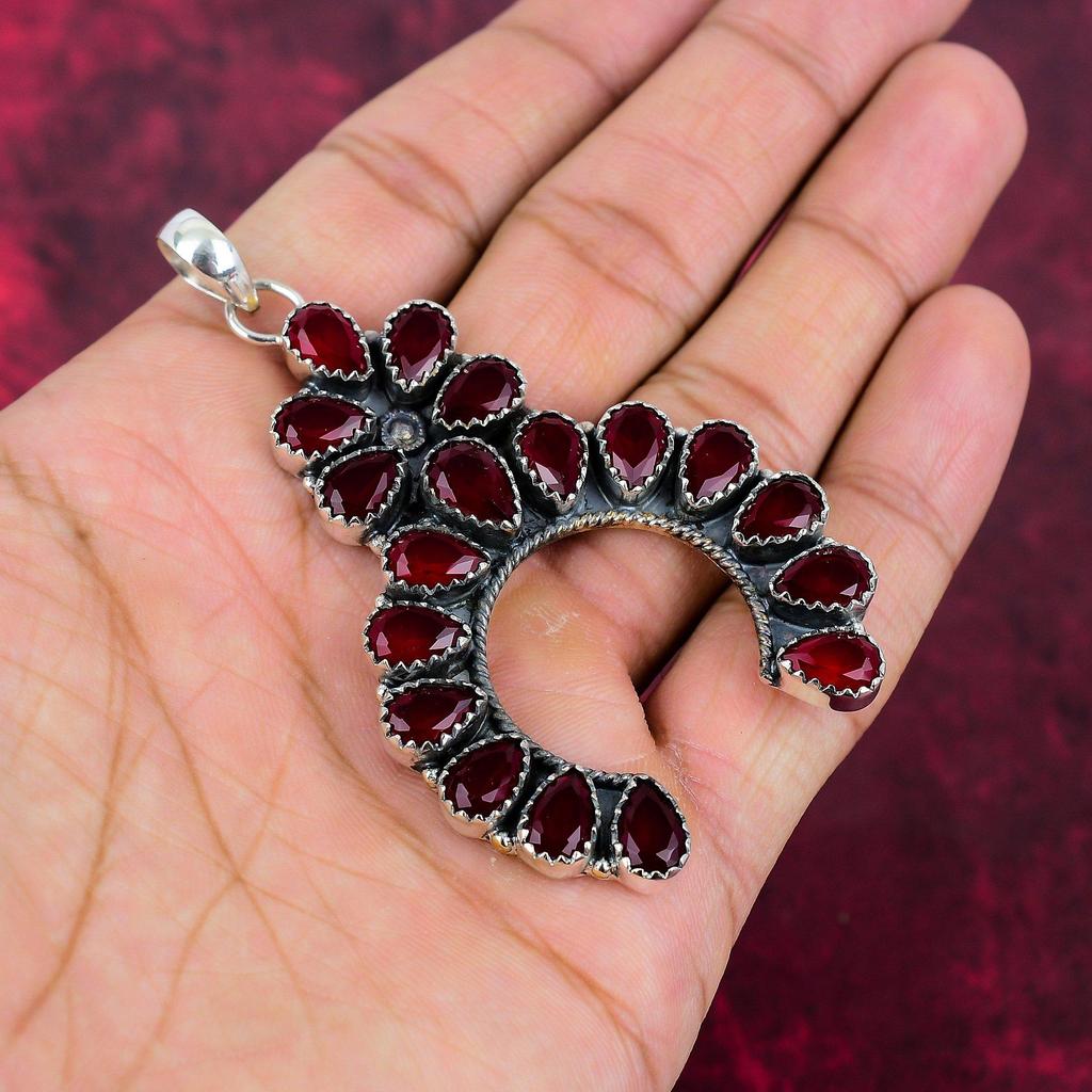 Великолепные ювелирные изделия из чистого серебра 925 пробы с красным гранатом, подвеска ручной работы, ювелирные изделия из граната для свадебного подарка