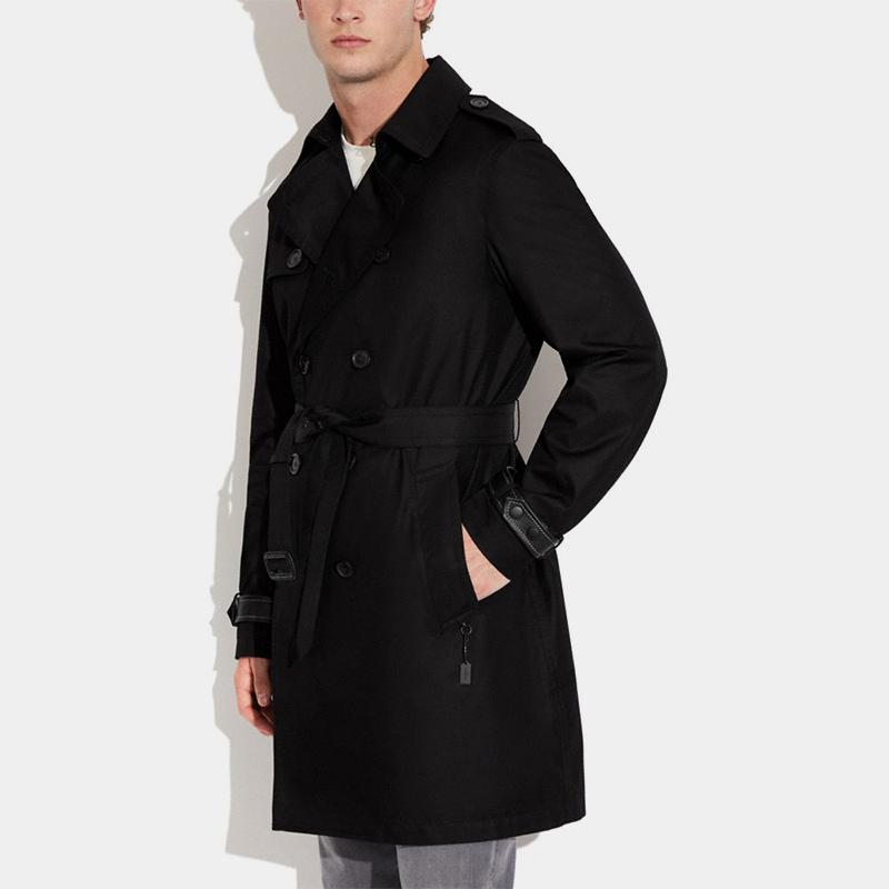 COACH Trench Coats Men's Lapel Moderate CF804-BLK