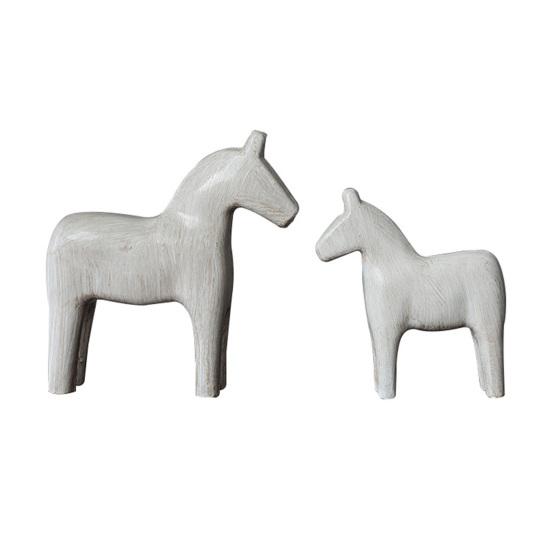 2 шт. Деревянная резьба Статуя лошади Абстрактная художественная статуэтка пони Скульптура животного Украшение для дома офиса Настольное украшение