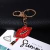 Sparkling Crystal Lip Keychain Sexy Lipsticking Lip Key Chain Lipstick Keychain  Bag Pendant