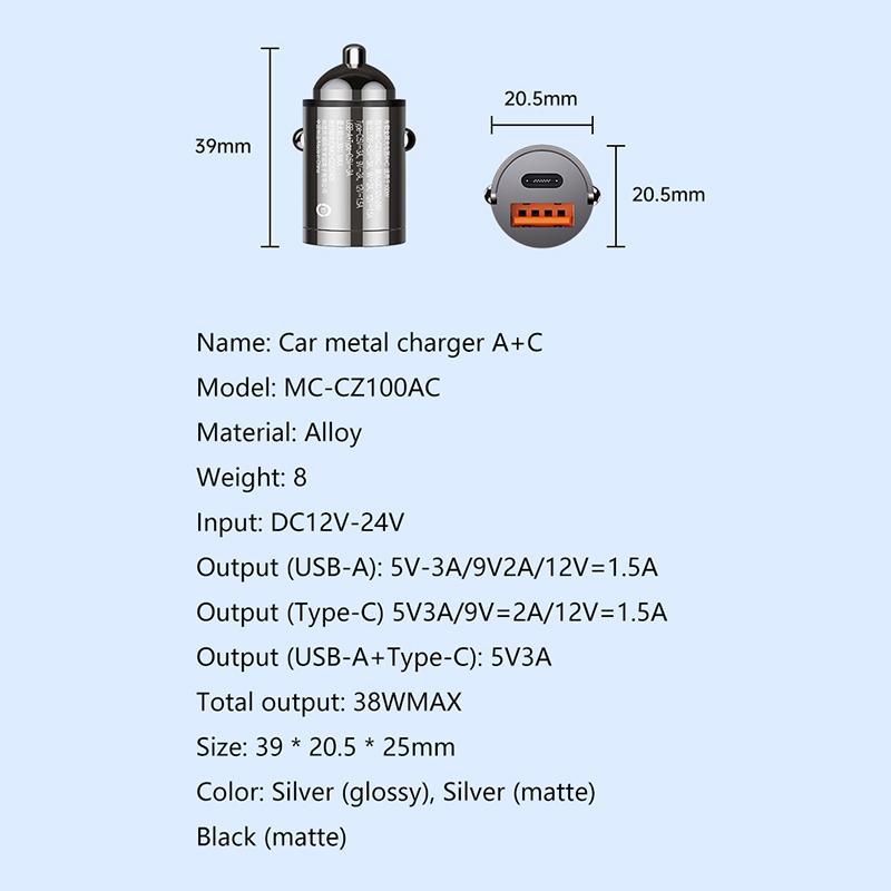 Автомобильное зарядное устройство 100 Вт, двухпортовый адаптер для супербыстрой зарядки, быстрая зарядка Pd Qc 3.0 для iPhone, Samsung, Xiaomi, Huawei, автомобильный адаптер