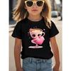 BALLERINA CAPPUCCINA Children's Casual Short-sleeved T-shirt with Gold Letters Cartoon Ballerina Cappuccino Print Top