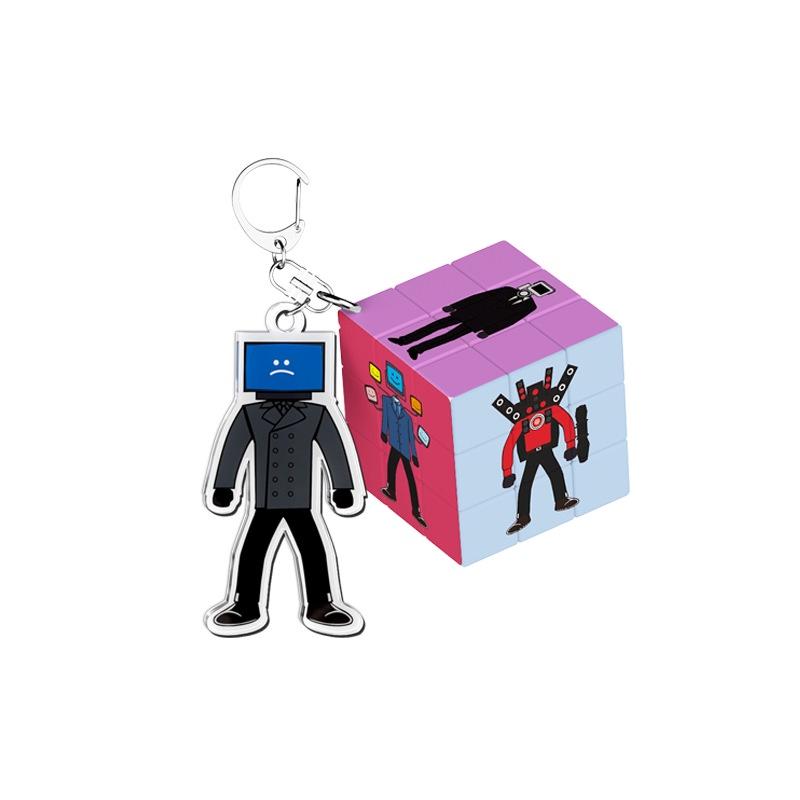 Новая подвеска-магический кубик Skibiditoilet с УФ-печатью высокой четкости Отличный подарок для детей 4-6 лет)