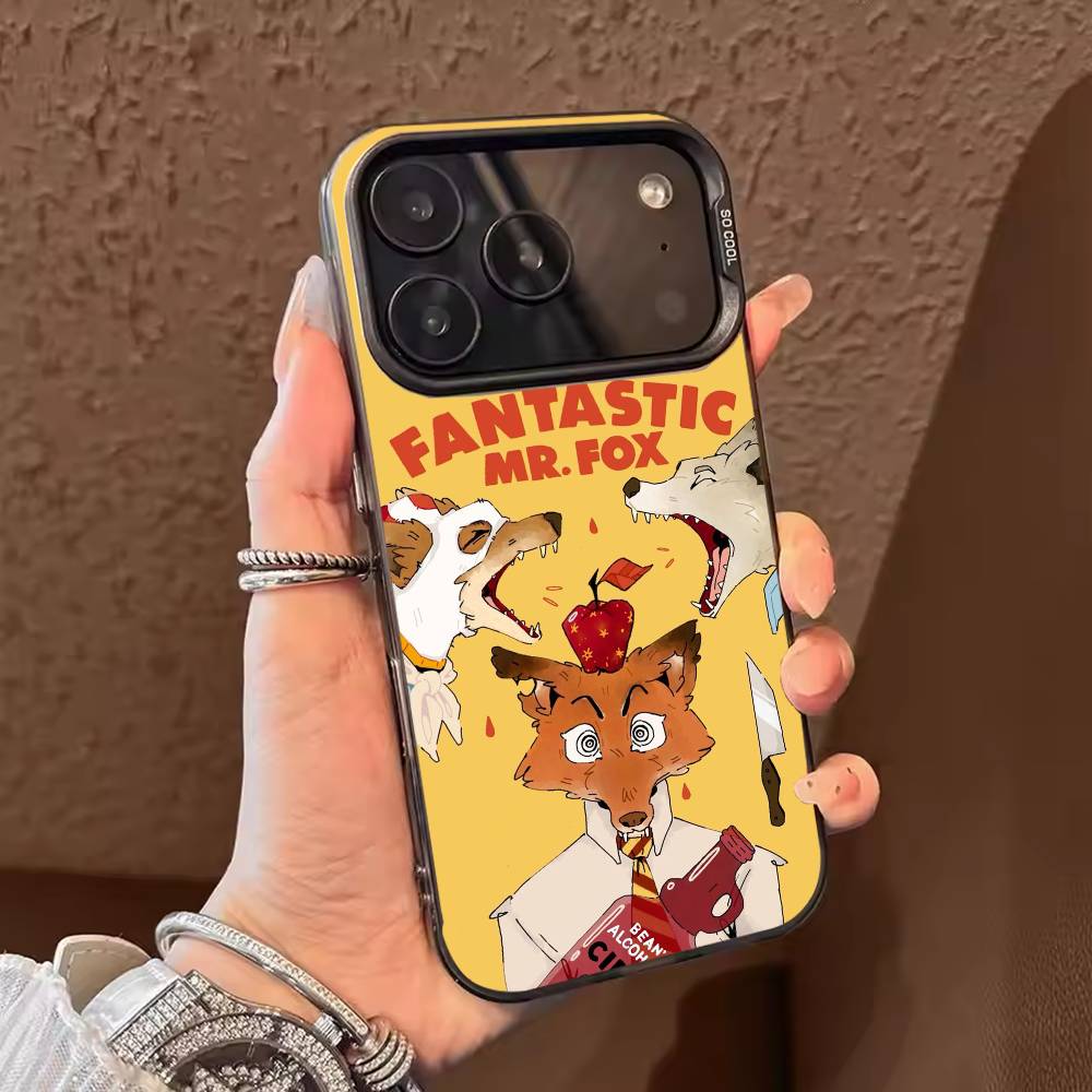 F-Фантастический Мистер. Чехол для телефона с лисой для iPhone 17 16 15 14 13 12 11 Pro Max Plus Серебристый конфетный Матовый чехол