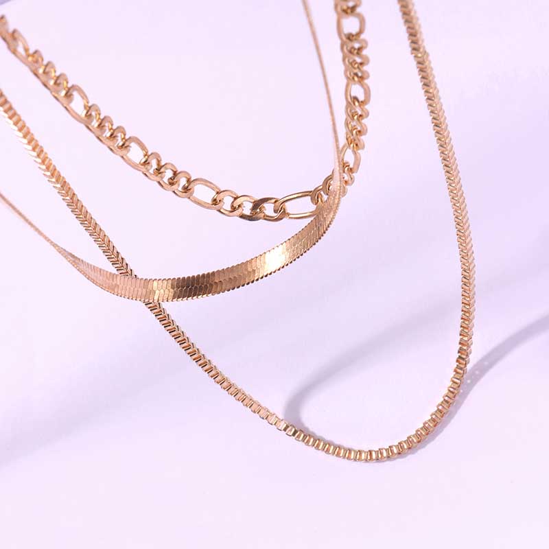 Хорошие сувениры для путешествий, подарки, сплав, популярный, золото/серебро, панк, хип-хоп, многослойное ожерелье, короткое ожерелье