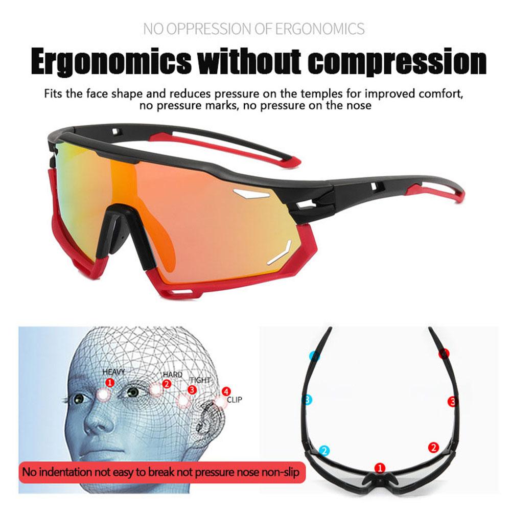 Спортивные очки UV400 Солнцезащитные очки для велоспорта Мужские и женские очки для велоспорта Горные велосипедные очки для шоссейного велоспорта Очки для езды с изменением цвета