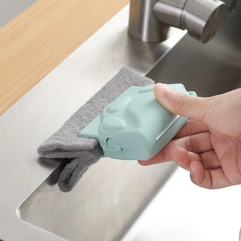 Fashion Hand-held Groove Brush Detachable Cleaning Cloth Household Window Slot Track Cleaning Clean Tool Sill Gap Brush Multifunctional