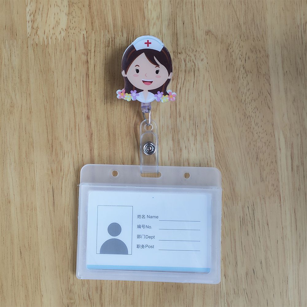 Вращающиеся клипсы Держатель для ID-карты Рабочий Держатель для визитки Выдвижная катушка для бейджа Горизонтальный стиль Медсестра Врач