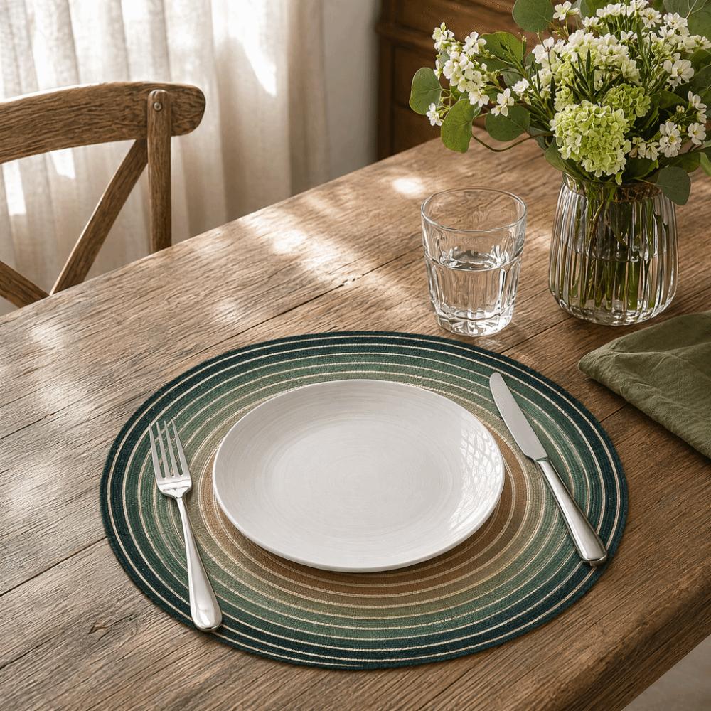 6PCS Anti-scald Round Placemat Non-slip Dining Mat Creative Coffee Cup Mats Table Setting