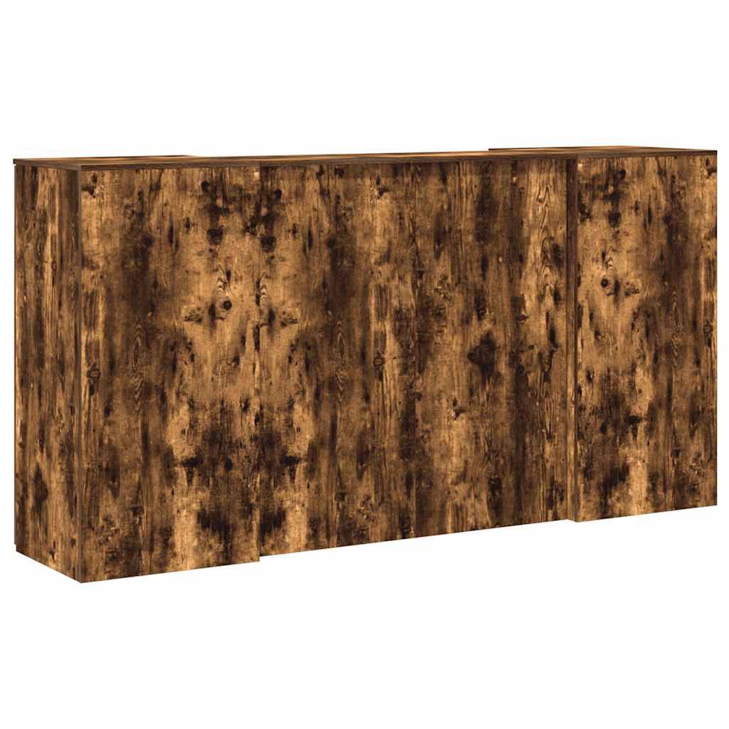 Reception Desk in Smoked Oak 200 x 50 x 103.5 cm Engineered Wood