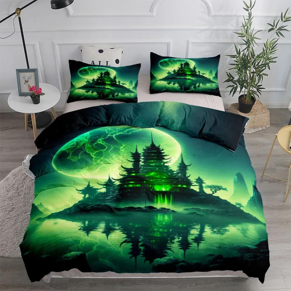 Moon Castle Boys Duvet Cover Collection Uk Single Double Queen King Us Twin Full King Size With Bed Linen Collection