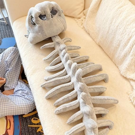 Silly Dino Plush Skeleton, Dinosaur Skeleton Costume 3D Cozy Dinosaur Plush, Huggable Softness Skeleton Costume for Dress Up, Parties Photos