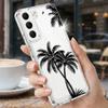 Креативный чехол с узором «Кокосовый закат» для Samsung S26 S25 Ultra S24 Plus S22 S23 S21 FE A54 A15 A35 A55 A16 A36 A56 A17 A37 A57 5G Прозрачный мягкий чехол