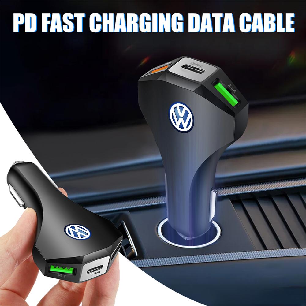 PD 35W Car Charger Fast Charging Type C QC Charge 4.0 QC PD 3.0 SCP USB Car Charger For Xiaomi Samsung Iphone For VW Rline MK6 zr7