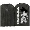 Summer Dragon Ball Oversized Tshirt High Quality Cotton Kid Goku Vintage Washed Back Print Unisex Casual Tee Streetwear
