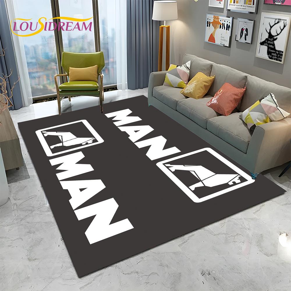 Man Truck Logo Series 3D Печать HD Ковер Ковер для Дома Гостиная Спальня Диван Коврик Декор, детский коврик Нескользящий напольный коврик