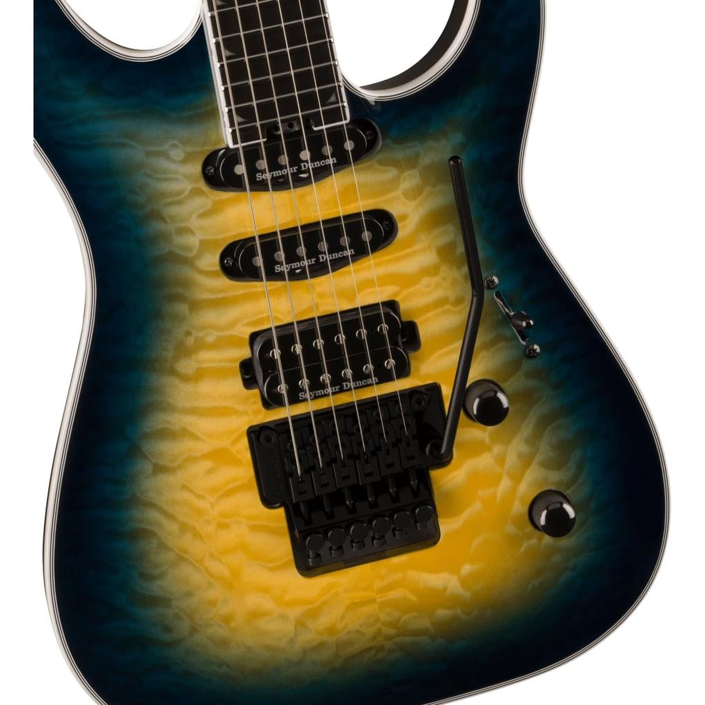 JACKSON Jackson Electric Guitar Pro Plus Series Ebony Amber Blue Burst with Gig Bag Soloist™ SLA3Q, Fingerboard,