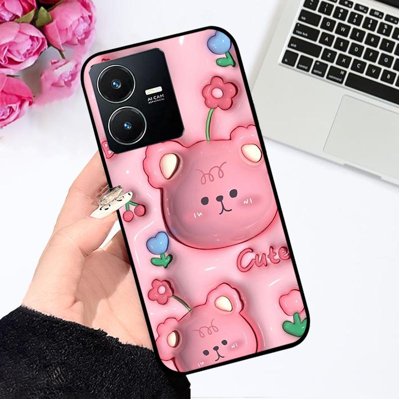 Для Vivo Y22 4G Чехол V2207 V2206 Y22s Цветная Печать Матовый ТПУ Силикон Мягкий Чехол для Телефона Для Vivo Y35 4G Ударопрочный Бампер Fundas