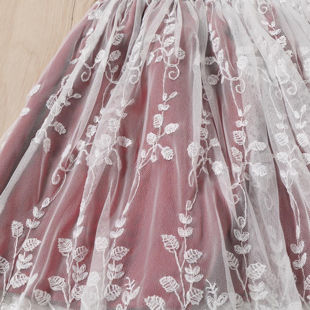 Новинка 2024 года, летняя жилетка без рукавов для девочек + модная кружевная юбка с вышивкой, комплект из 2 предметов