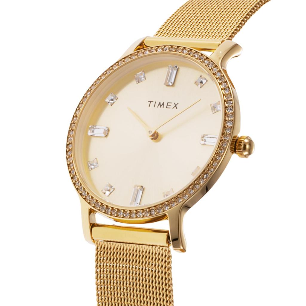 Часы Timex Transcend Gold Dial Brass Mineral Glass Quartz 34MM American Watch Brand TW2W19300 Unisex Gold [TIMEX] [Товар]