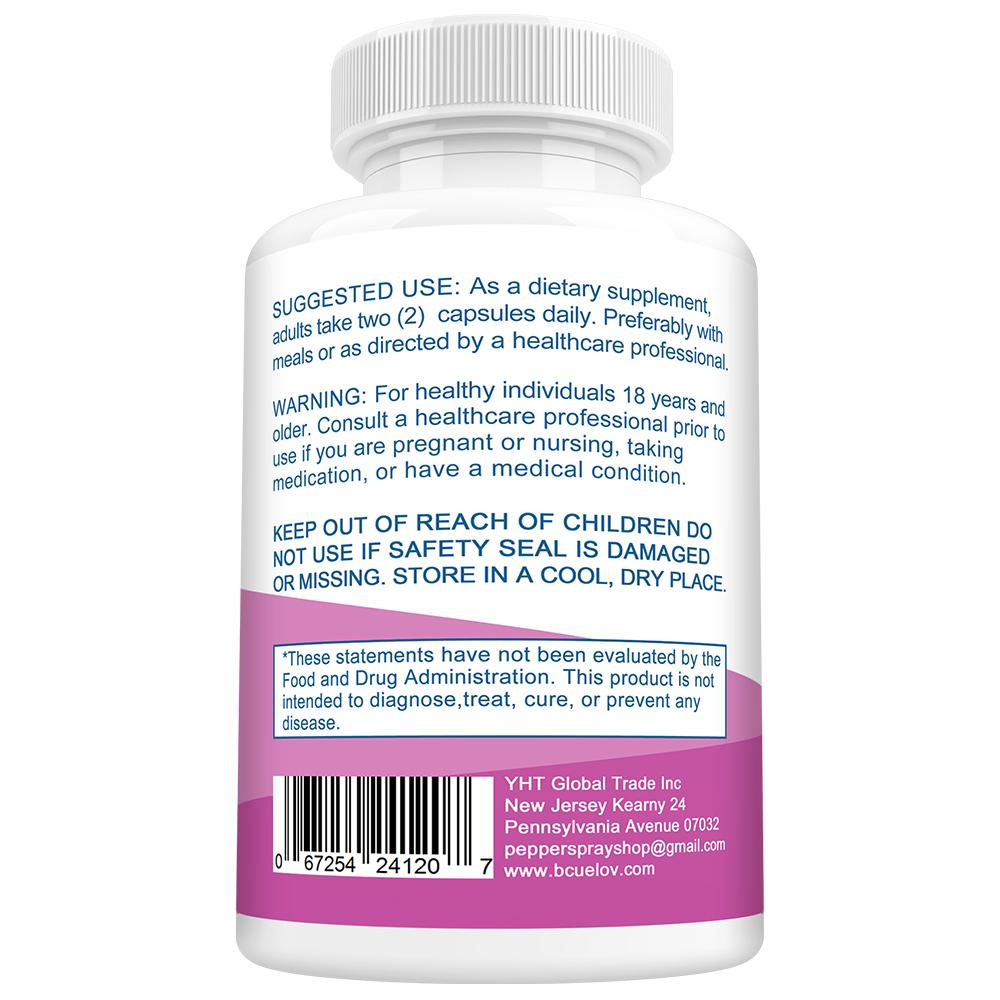 Bcuelov Multivitamin Capsules Supplement, Full Spectrum Vitamins & Minerals, 120 Caps