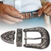 Vintage Style Carving Alloy Waist Belt Buckle Set For Collar Saddle Accessories