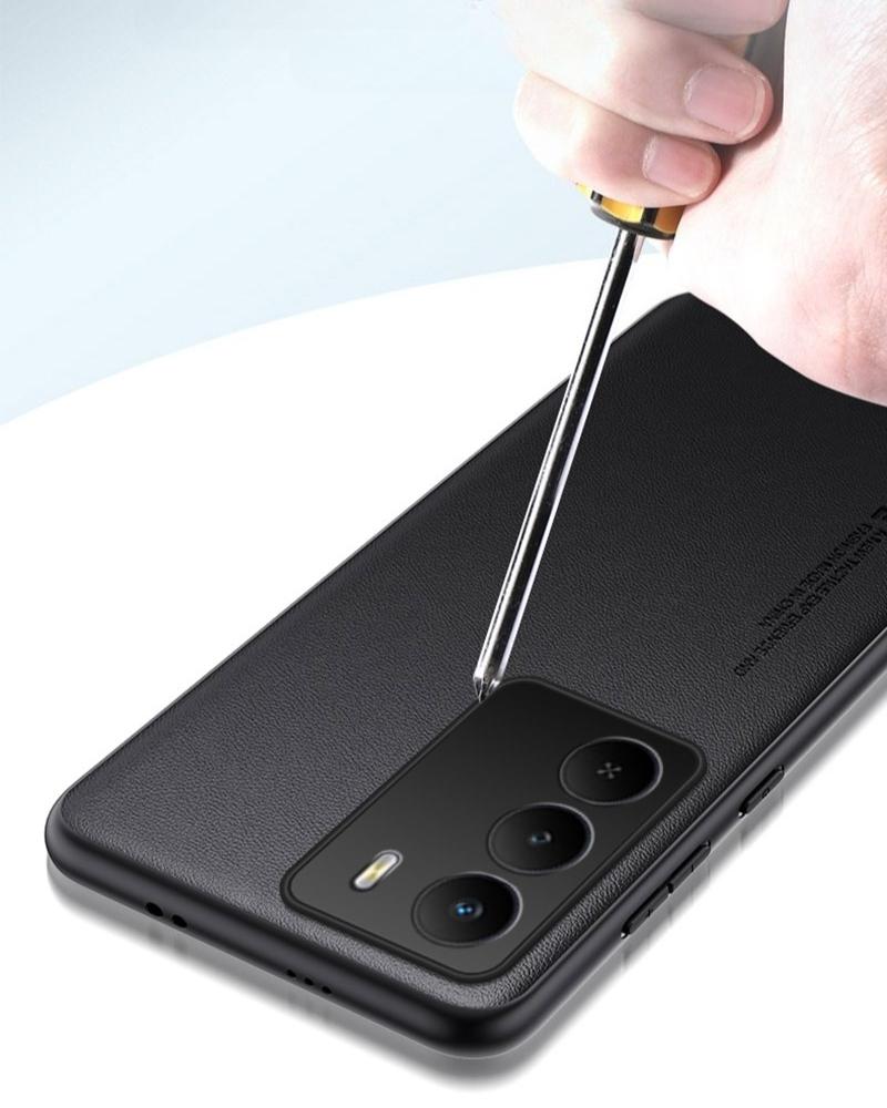 Чехол для Realme C71 C73 C75 из углеволокна и ПУ кожи для Realme C67 C65 C63 C61 C55 C53 C35, матовые противоударные однотонные чехлы