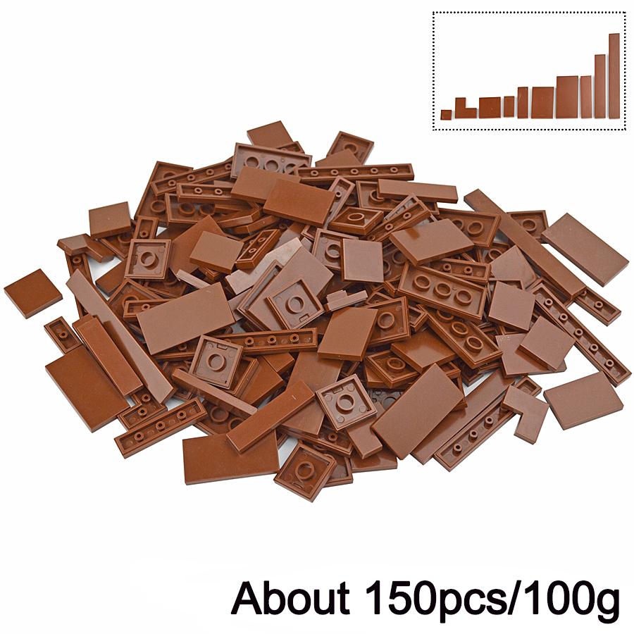 150 шт. Оптовые гладкие плоские строительные блоки 1x1 1x2 1x6 точек Тонкие плитки Кирпичики для детей Leduo Игрушка Смешанные частицы Совместимый бренд