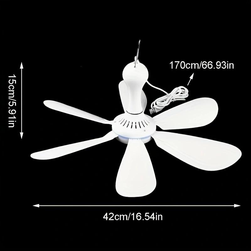 Премиум новый 6 листьев 5 В USB потолочный вентилятор воздухоохладитель подвесной USB питание 16,5-дюймовые вентиляторы для палаток для кемпинга на открытом воздухе общежития домашняя кровать