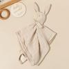 Baby Rabbit Square Comforter Towel Elegant Bow Decor Rabbit Square Blanket For Kids Cute Embroidery Infant Saliva Towel