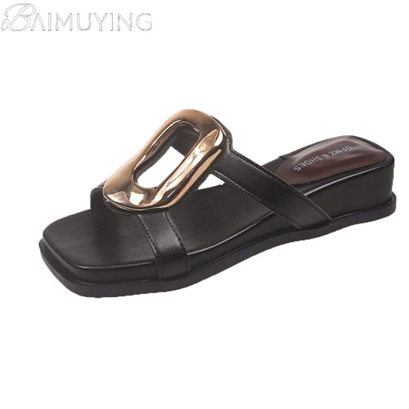 Fashion Leopard Women Square Toe Slippers Designer New Sandals 2025 Summer Shoes Fashion Open Toe Flip Flops Woman Slides Zapatos Mujer