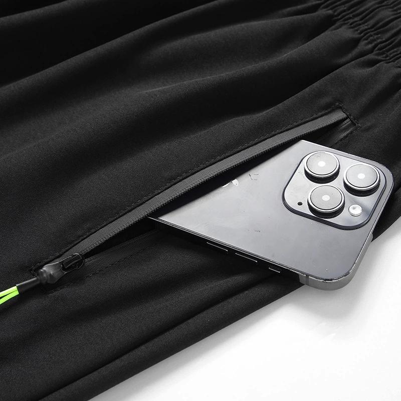 Мужские летние повседневные брюки большого размера, быстросохнущие, прямые, тонкие, спортивные, семиминутные брюки