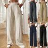 Women's Slacks with Long Waist High Waist Trousers Loose Temperament Straight Leg Niche Design Pants