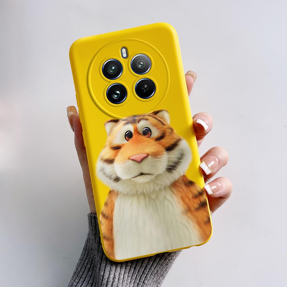 Чехол для OPPO Realme 12 Pro Realme 12 Pro Plus + 5G RMX3840 Чехол для телефона Милый Кролик Панда Задняя Матовая Мягкая Защитная Крышка Fundas