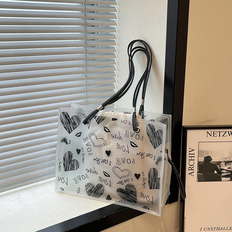 Летняя популярная большая сумка-тоут женская новая модная сумка-желе с граффити на плечо сумка для мамы и ребенка