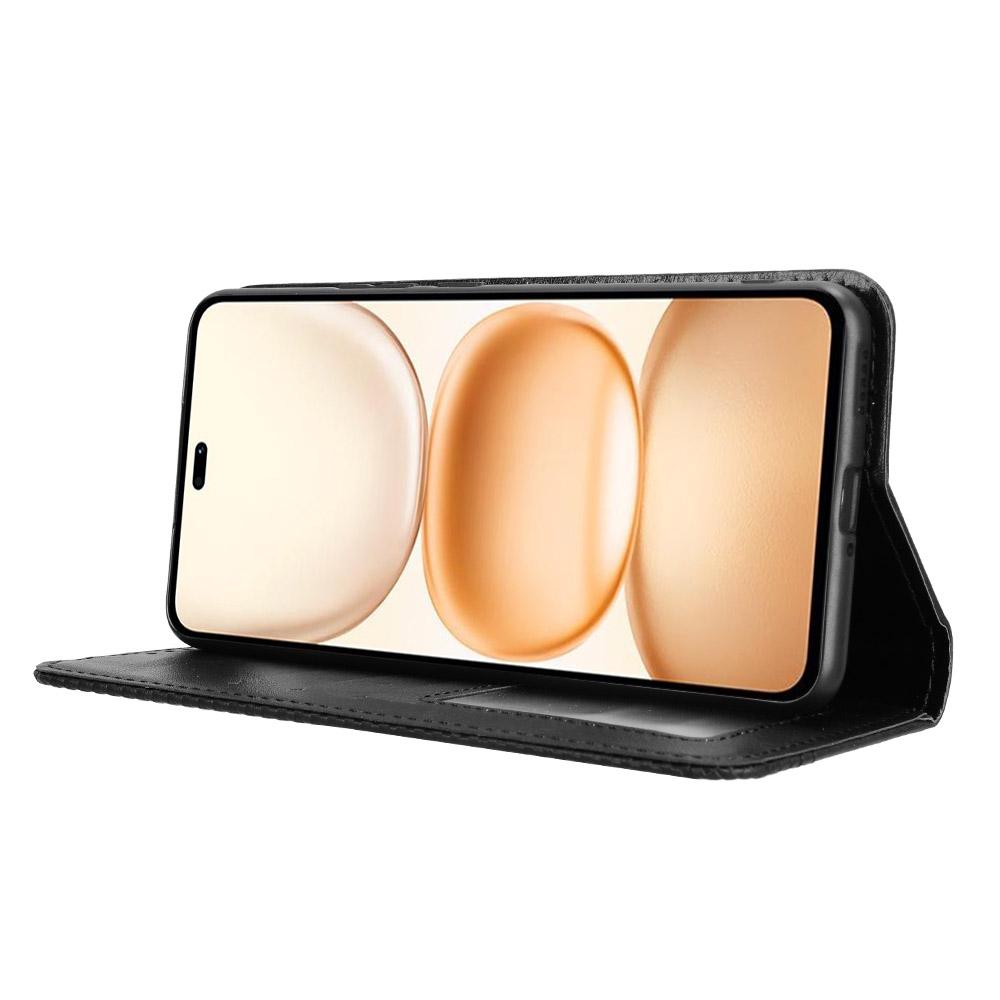 For Honor Power 5G Leather Case Wallet Stand Retro Texture Phone Cover