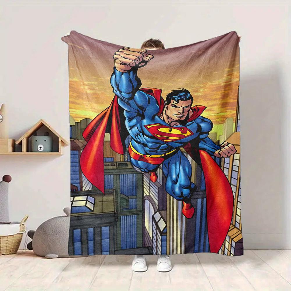 1 шт. Фланелевое одеяло Супермен Мягкое, Теплое и Уютное для Дивана, Кровати, Офиса и Путешествий Универсальный Подарок на Любой Сезон, Рождественский подарок
