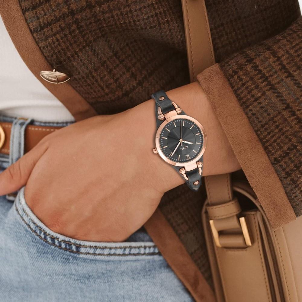 BUREI Women's Analog Wristwatch Water-Resistant Leather Band Slim Large Dial Fashionable Lightweight Suitable for Women Gift for Girlfriend Daughter