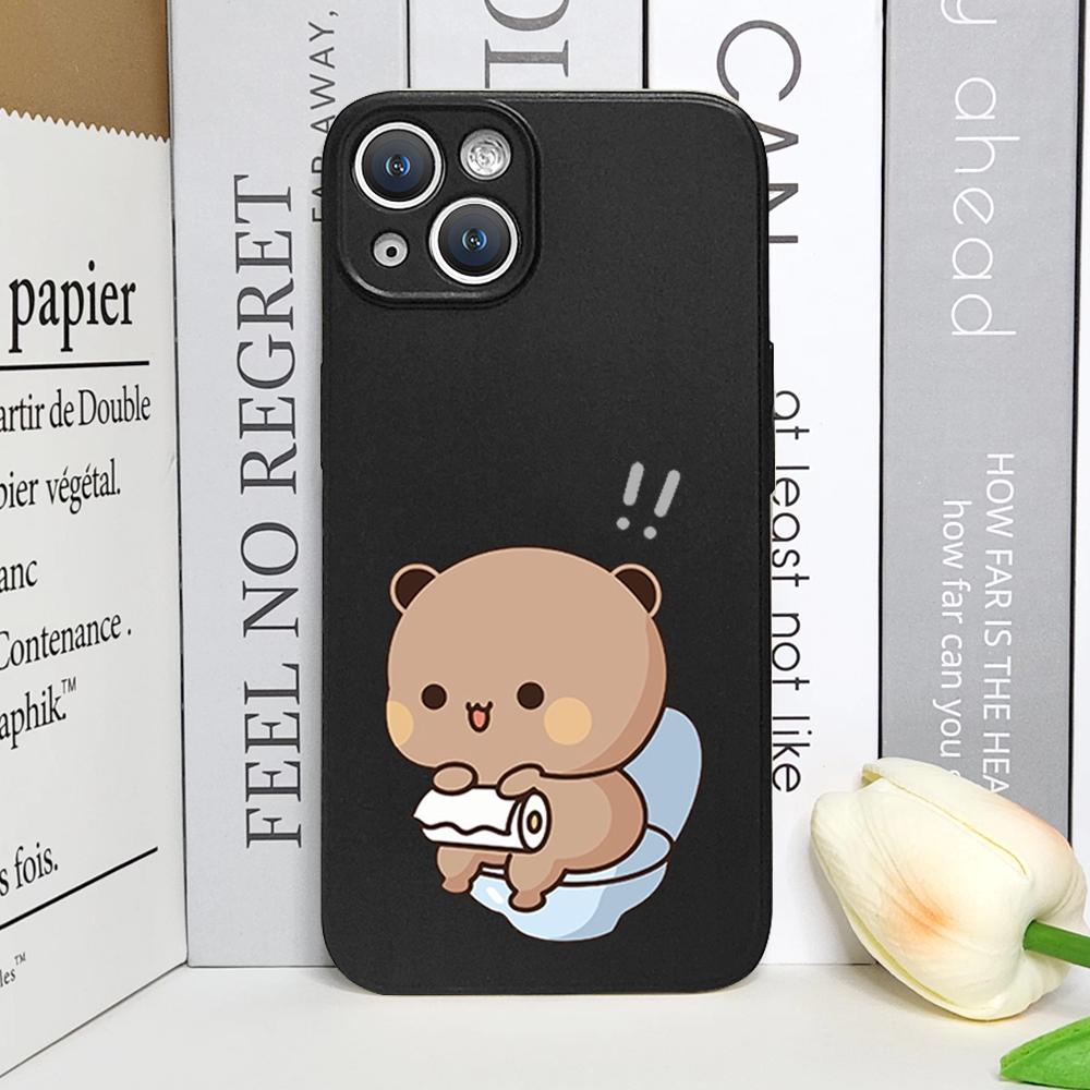 Милый чехол для телефона с парой мишек Бубу Дуду для iPhone 11 13 16 15 14 12 Pro Max Mini X XS XR 7 8 Plus Мягкая силиконовая крышка Fundas для влюбленных