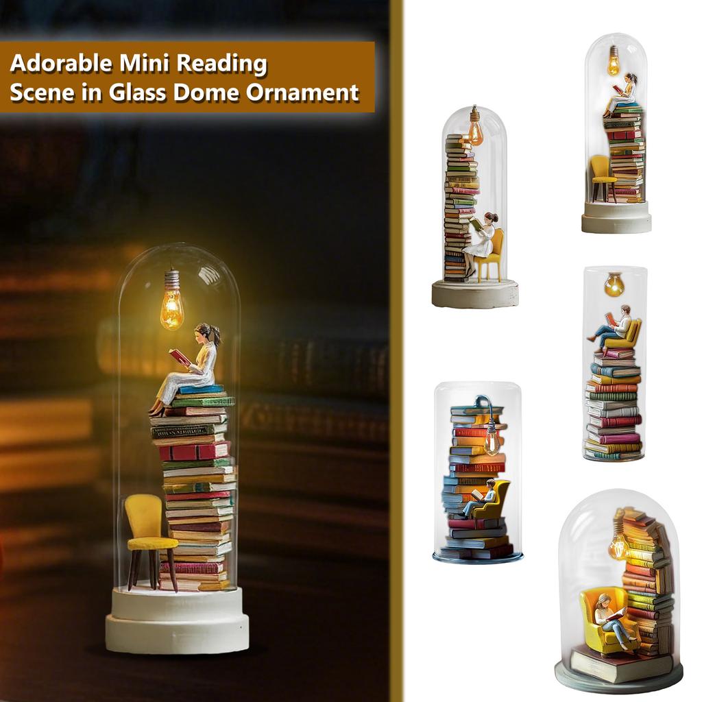 Reader Night Light Eye Book Night Light Stacking Book Light Reading Corner Lighting Glass Ceiling Light With Bulb Bookshelf Light
