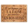[P1041] - Cutting Board / Glass Coaster 'Quotes' (Hunger . . . a Good Meal) - 30x20 Cm