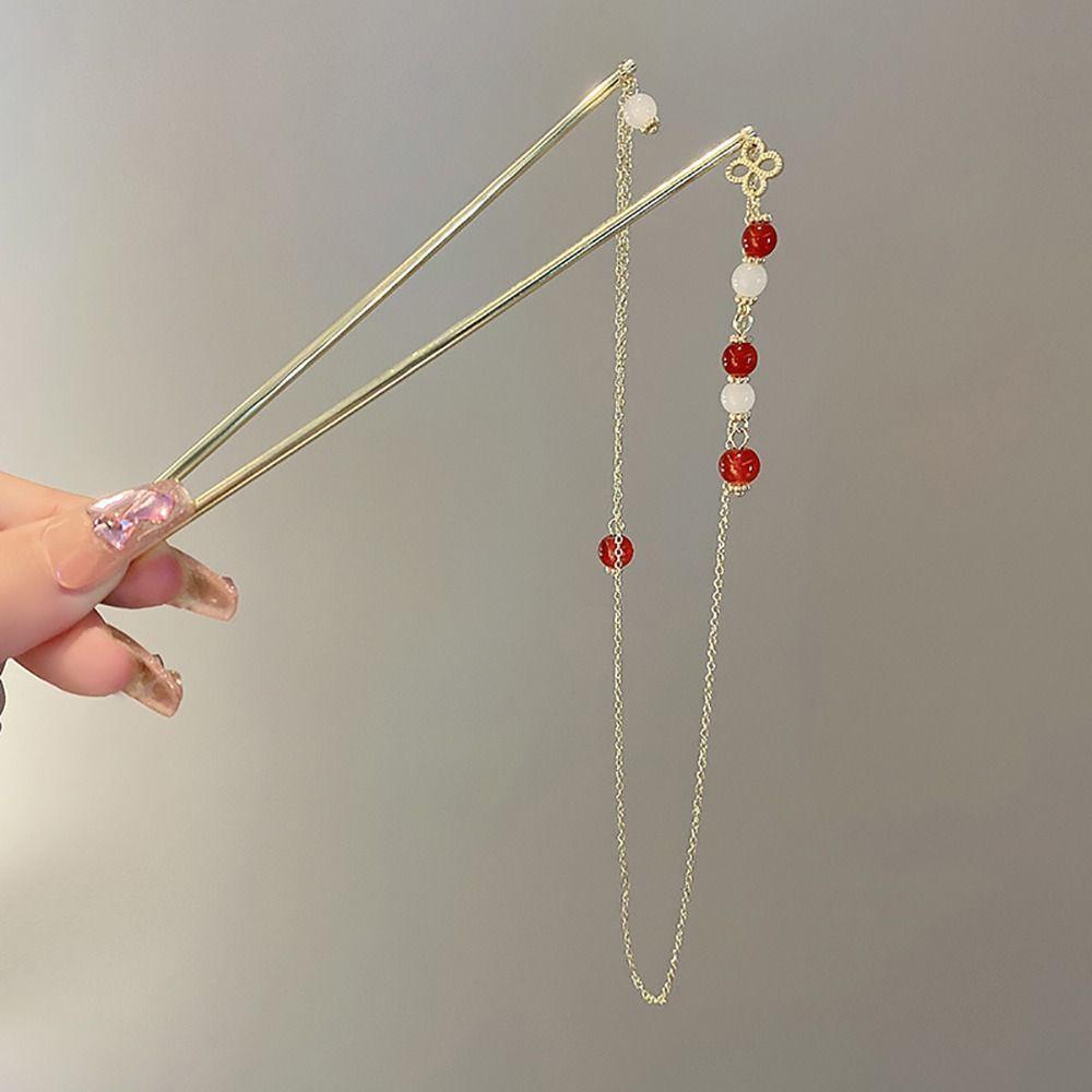 Головной убор Вставка для волос веер Заколки для волос в китайском стиле Двойная кисточка для волос Вилка для волос Аксессуары для волос