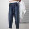 2025 Women Plus Size Spring Jeans Long Pants Elastic Basic Pants Slim Denim Female Blue Trousers Pants 5XL
