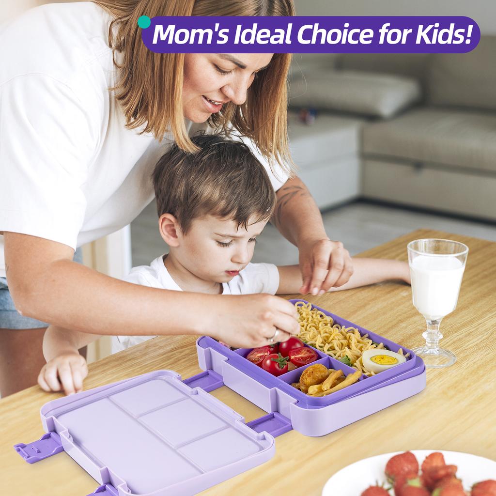 40oz Cartoon Pattern Bento Lunch Box Set Leak Proof Removable Dividers Meal Container for School Office Picnic Food Snack Prep